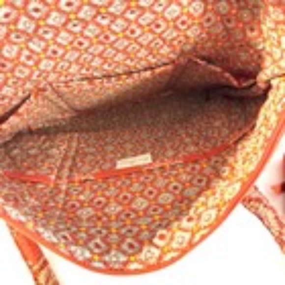 Vera Bradley Villager Tote & Wristlet Set Symphony in Hue Orange Floral Cotton - Picture 6 of 15